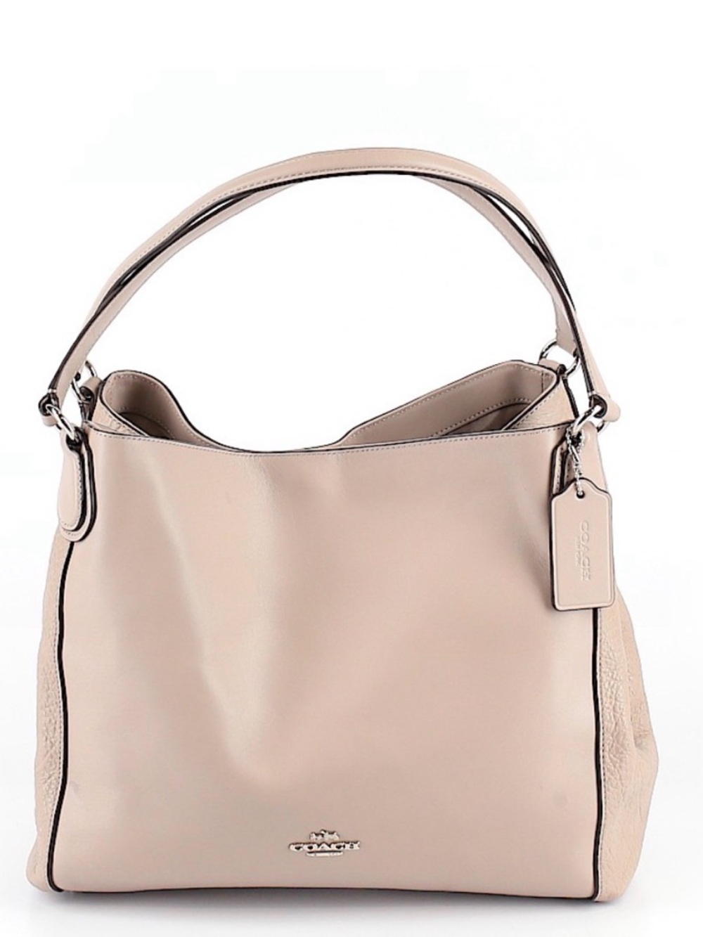 Coach Leather Shoulder Hobo in Pale Blush